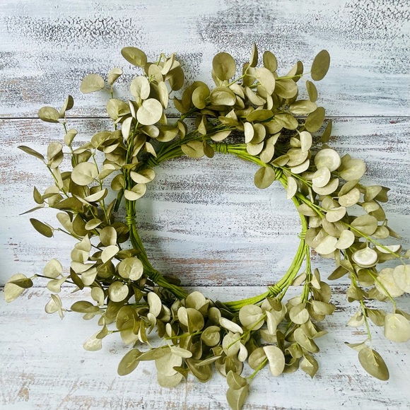 Foamy Silver Dollar Wreath, Sage, 20” - Picture 7 of 14